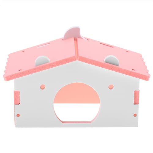 Febuliy Nettes hochwertiges wasserdichtes Hamsterhaus für die Montage, sicher umweltfreundlicher Haustier Sleeping Hut Pink (Rosenate) von Febuliy