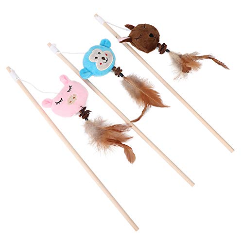Febuliy Pet Cat Cartoon Plüsch Feder Teaser Zauberstab Spielzeug Interaktive Stress lindern Spielzeug Holzstabstab für Katzen Febuliy Pet Cat Cartoon Plüsch Feder Teaser Zauberstab Spielzeug Interaktive Stress lindern Spielzeug Holzstabstab für Katzen von Febuliy