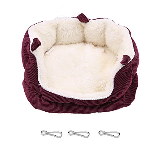 Febuliy Warmes kleines Tierbett Haus waschbares Haustiernestsofa rot (Rot) von Febuliy