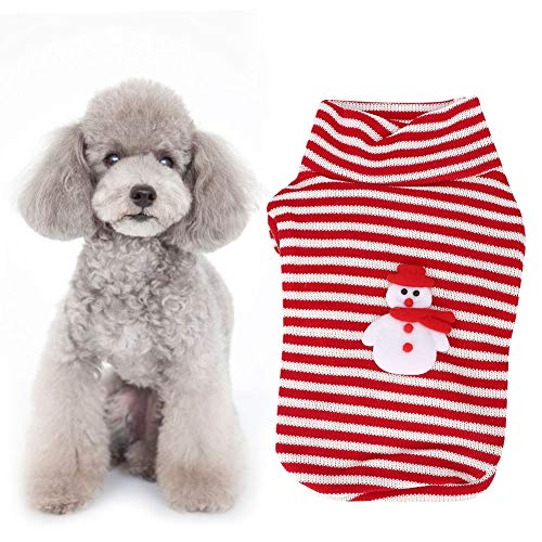 Weiche Haustierkleidung Kostüm Hochkragen Weihnachtsfleisch Schneemann Hundekatze Bekleidung (M) von Febuliy
