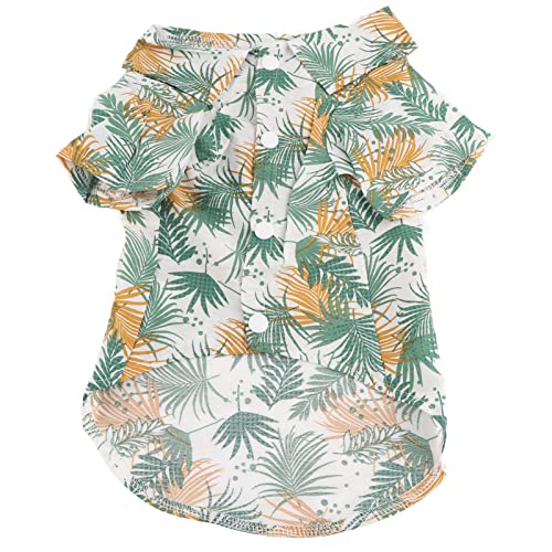 Haustier-T-Shirt im Hawaii-Stil, Sommer-Kokosnussbäume, cool, bequem, für kleine und mittelgroße Hunde und Katzen (XL) von Febuliy
