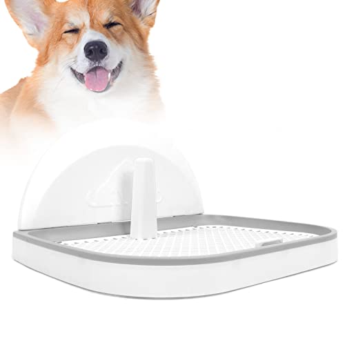 Haustier-Toilette, tragbare Netz-Hundetöpfchen-Ablage, abnehmbare Pfosten-Wandabdeckung, Katzen-Hunde-PIPI-Pad-Halter, einfache Installation, Verwendung im Innenbereich (Grey White) von Febuliy