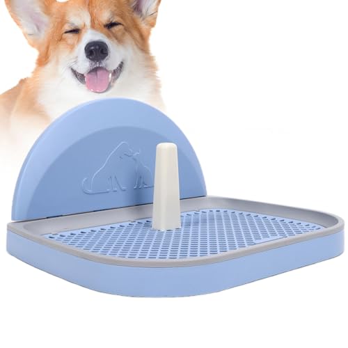 Haustier-Toilette, tragbare Netz-Hundetöpfchen-Ablage, abnehmbare Pfosten-Wandabdeckung, Katzen-Hunde-PIPI-Pad-Halter, einfache Installation, Verwendung im Innenbereich (Sky Blue) von Febuliy
