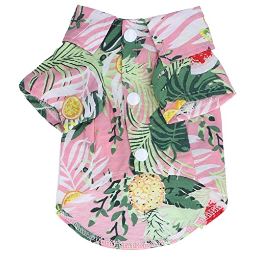 Hawaii-Haustier-Shirt, niedliches atmungsaktives Baumwoll-Sommer-T-Shirt für Katzen, Hunde, Kaninchen. Anwendbare Szene: Urlaub (L) von Febuliy