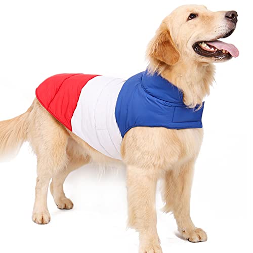 Hunde-Winterjacke, verdickter wasserdichter Stoff, gepolstert, doppelseitig, Winddicht, warme Weste für mittelgroße und große Hunde (3XL) von Febuliy