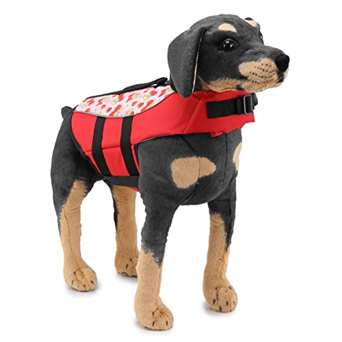Hundeschwimmweste, verstellbar, reißfest, sichere Hunde-Schwimmweste mit Rückengriff für mittelgroße und große Haustiere, Rot (M) von Febuliy
