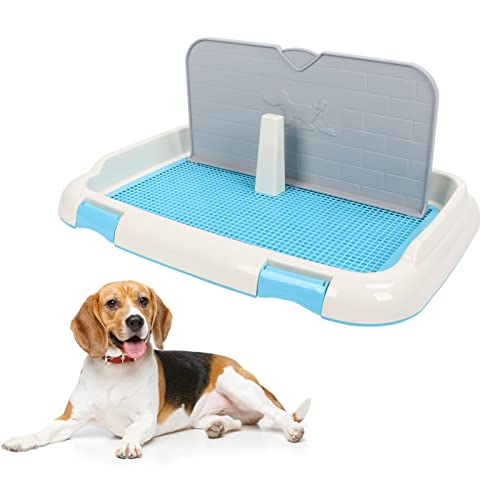 Hundetöpfchen-Tablett für den Innenbereich, Welpen-Trainingsunterlagenhalter mit Wandabdeckung für kleine und mittelgroße Hunde (Blue) von Febuliy