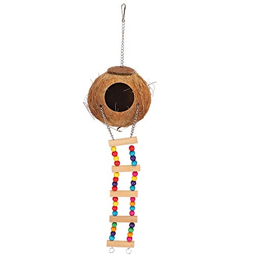 Kokosnussschalen -Papageienvögel Schwingen Betthöhle mit Leiter natürlicher Happy House Haustier Versorgung für Vögel Haustiere Kokosnussschalen -Papageienvögel Schwingen Betthöhle mit Leiter natürlicher Happy House Haustier Versorgung für Vögel Haustiere von Febuliy
