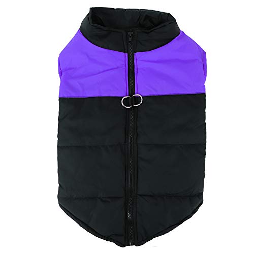 Febuliy Polyester lila Haustier wasserdichtes Down -Jacke Weste Kleidung verdicken große Hunde (2XL) von Febuliy