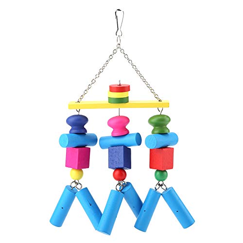 Vogelkauspielzeugpapagei Käfigbissen Spielzeug Block Hängematte Schwung hängen Kauspielzeug für kleine oder mittlere Vögel farbenfrohe 27 cm von Febuliy