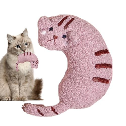 Fecfucy Haustier-Stoffspielzeug mit Geräuschen | Kauspielzeug in Cartoon-Katzenform für Hunde und Katzen,Spielzeug mit Geräuschgeräuschen für Kätzchen, Trainingsspielzeug für Zuhause, Ausflüge von Fecfucy