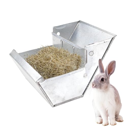 Fecfucy Heu-Futterspender für Kaninchen, großes Fassungsvermögen, doppelte Verwendung für Gras und Futter, Futterspender für Haustiere, für Kaninchen, Meerschweinchen, Chinch von Fecfucy
