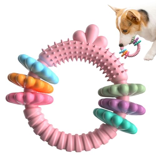 Fecfucy Hunde-Beißringe für Welpen – strapazierfähiges, starkes Kauspielzeug | Kauringe aus Gummi für Welpen zur Unterstützung gesunder Zähne und Zahnfleisch, Spaß beim Kauen, Apportieren von Fecfucy