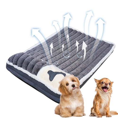 Fecfucy Hundebox-Betten, waschbare Hundematte für Käfig mit rutschfester Unterseite, Haustierbett mit weichem Kissen für kleine Hunderassen, Hundehütte zum Schlafen und Reduzieren von Unebenheiten von Fecfucy