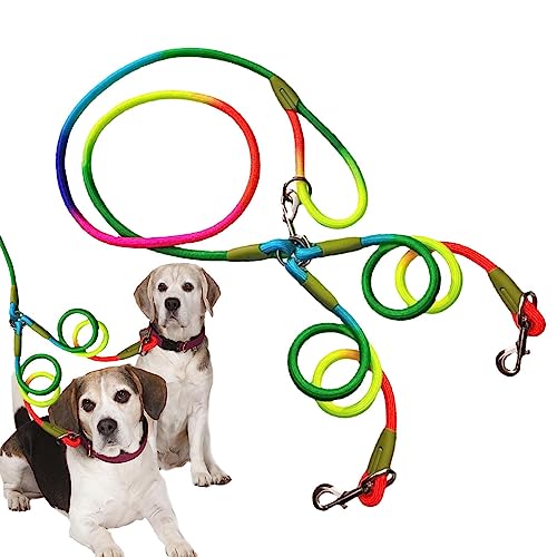Fecfucy Hundelaufgürtel,Laufleine für Spaziergänger mit Hunden - Freihändige, tragbare Dual-Hundeleinen-Traktionsseile zum Spazierengehen, Joggen, Wandern, Camping, Training von Fecfucy