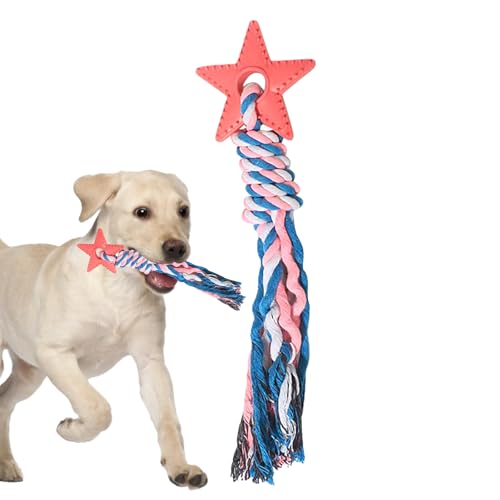 Fecfucy Hundeseil-Kauspielzeug - Seil-Kauspielzeug zum Zahnen für Hunde | Tragbares Hunde-Kauspielzeug mit interaktivem Beißseil für Welpen, Hunde, kleine Katzen und Haustiere von Fecfucy