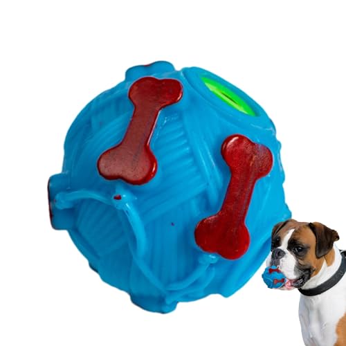 Fecfucy Interaktives Hundespielzeug Leckerli – Quietschender Leckerli-Ballspender für Welpen, Hundetraining, Quietschball, Zahnknirschendes Kauspielzeug, Futter-Leckerli-Spenderspielzeug von Fecfucy