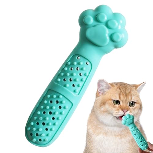 Fecfucy Katzenkauspielzeug - Gummi Katze Zahnbürste Haustier Kauspielzeug - Bissfest, Katze Mundpflege, Haustierbedarf für Zahnreinigung & Massage, Unterhaltung von Fecfucy
