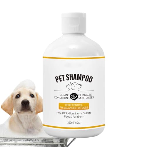 Fecfucy Katzenshampoo gegen juckende Haut, Hundeshampoo | 300 ml Desodorierendes Reinigungs-Conditioner-Shampoo - Reinigungslösung für Haustiere, lindert juckende Haut, Badeshampoo für Haustiere von Fecfucy