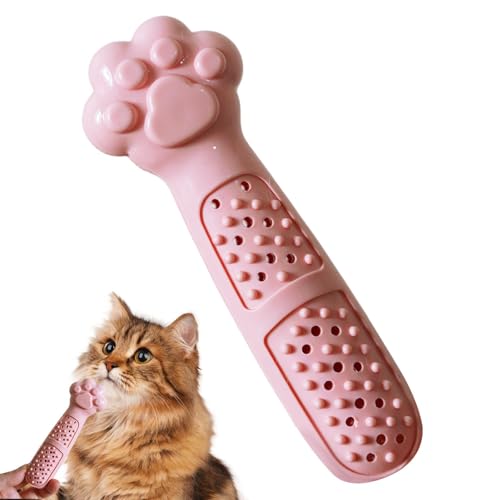 Fecfucy Katzenzahnreinigungsspielzeug – Gummi-Zahnbürste für Haustiere, Kauspielzeug, bissfest, Mundpflege, Haustierzubehör für Zahnreinigung und Massage, Unterhaltung von Fecfucy