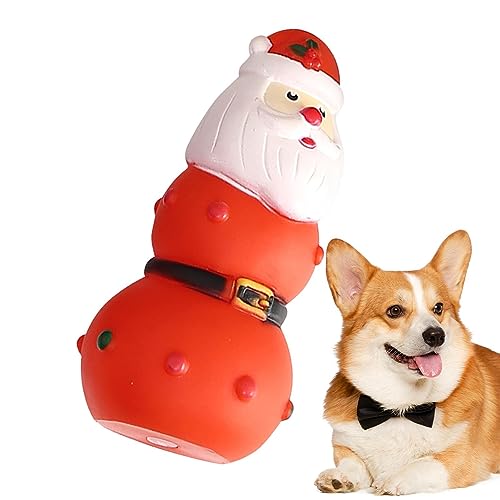 Fecfucy Kauspielzeug für Hunde – Quietschendes Hundespielzeug, Weihnachts-Kauspielzeug für kleine, mittelgroße und große Rassen, Zahnreinigung, unterstützt aktives Beißen von Fecfucy