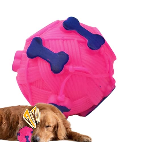 Fecfucy Leckerli-Spender für Hunde, Quietschball, Hundespielzeug, Hundefutter, Leckerli-Spielzeug, Welpen-Puzzle, langsames Füttern, Hundetraining mit Quietschball von Fecfucy