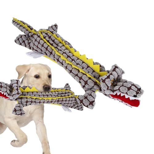 Fecfucy Quietschspielzeug für Hunde, interaktives Spielzeug, Quietschspielzeug für Hunde,Haustiere lindern Langeweile mit quietschendem Krokodil | Unzerstörbar, robust, quietschend für Aggressive von Fecfucy