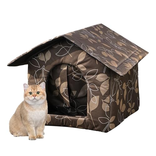 Feral Katzenhaus Outdoor | Stabiles wasserdichtes isoliertes Katzenhaus - Katzenbett für streunende Katzen, Winterkatzenhaus für draußen oder drinnen Katze, einfach zu montieren, von Fecfucy