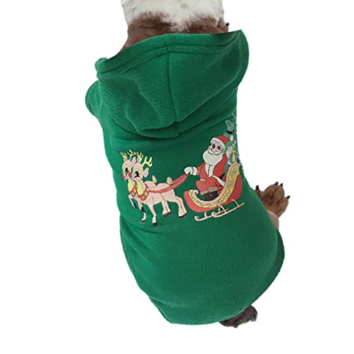 Weihnachts-Outfit für Hunde | weiches Hunde-Kapuzenoutfit mit Kapuze, atmungsaktives Hunde-Weihnachtsoutfit mit Baumwollstoff für Haustiere im Winter Fecfucy von Fecfucy