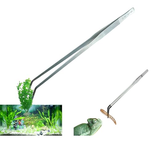 Fecsam Pinzette, extra lang, 48 cm und 26,7 cm, gebogen, Edelstahl, große Aquascape Werkzeuge für Aquarien, Terrarien, Aquascaping, Reptilien, Bartdrache, 2 Stück Fecsam Pinzette, extra lang, 48 cm und 26,7 cm, gebogen, Edelstahl, große Aquascape Werkzeuge für Aquarien, Terrarien, Aquascaping, Reptilien, Bartdrache, 2 Stück von Fecsam