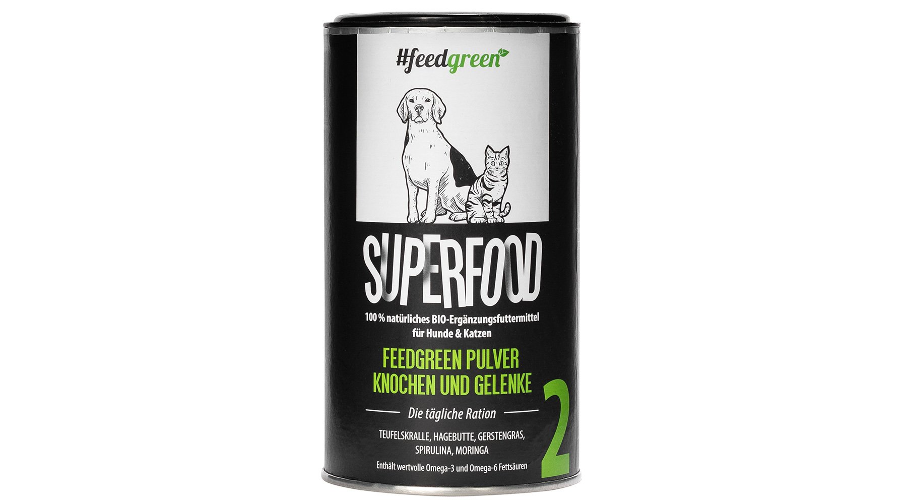 Superfood Pulver Knochen & Gelenke für Hunde & Katzen - 200 g - Premiumqualität von Feedgreen von Feedgreen