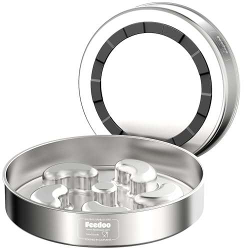 Slow Feeder Hundenapf, doppelwandiger Edelstahl in Lebensmittelqualität, strapazierfähig, mit rutschfester Gummiunterseite, 2 Tassen Kapazität für mittelgroße Hunde, um das Fressen zu verlangsamen Slow Feeder Hundenapf, doppelwandiger Edelstahl in Lebensmittelqualität, strapazierfähig, mit rutschfester Gummiunterseite, 2 Tassen Kapazität für mittelgroße Hunde, um das Fressen zu verlangsamen von Feedoo