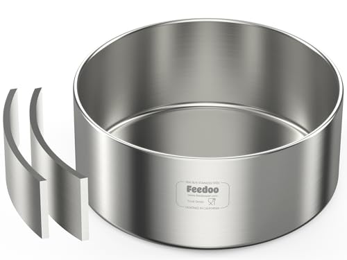 Feedoo Doppelschichtiger Futternapf aus 304 Edelstahl, isoliert und langlebig, rutschfester Boden, leicht zu reinigen, BPA-frei, sicherer Futternapf und Wassernapf, 2,3 l von Feedoo
