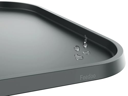 Feedoo Futternapfmatte für Haustiere, verwindungsresistent, erhöhter Rand, wasserdichte Silikon-Platzierung für Futternäpfe, rutschfeste Unterseite, schützt den Boden, BPA-frei und spülmaschinenfest von Feedoo