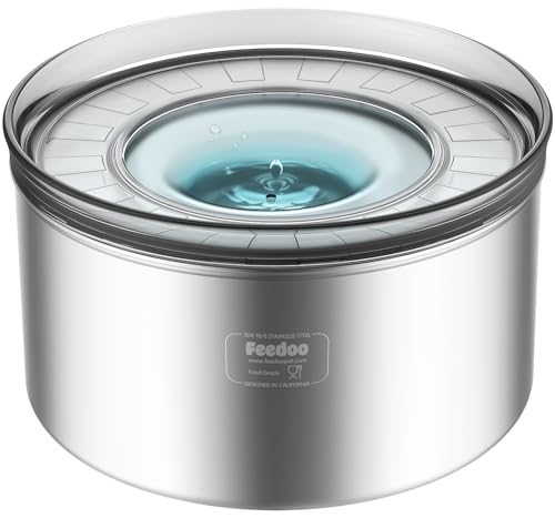 Feedoo Wassernapf für Hunde, 3,8 l, kein Verschütten, auslaufsicherer Futternapf aus Edelstahl, kein Spritzen, langsamer Trinknapf mit rutschfester Unterseite für unordentliche Trinker [Anti-Graben] von Feedoo