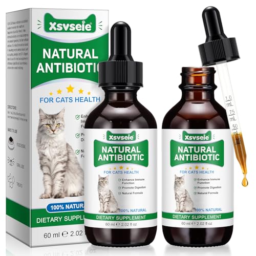 2PCS Natürliche Antibiotika für Katzen,60ml Katzen-Antibiotika-Cat Multivitamin,unterstützt das Immunsystem und Katzen Allergie Relief,Gesundheit liefert Katzen Antibiotika von Feeliville