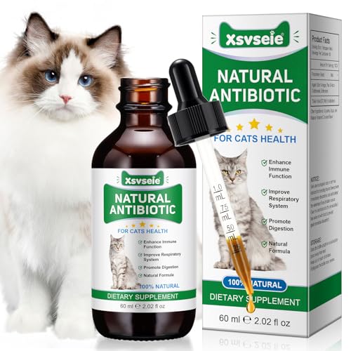 Antibiotika für Katzen, Natural Antibiotics for Cats, Antibiotika Katze Blasenentzündung, Supports Immune & Cats Allergy Itch Relief, Health Supplies Cat UTI Antibiotics, 60ml von Feeliville