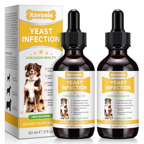 Feeliville Hefe-Infektion Behandlung für Hunde, Hund Hefe-Infektion Behandlung, Hund Pfote Hefe-Infektion Behandlung, Allergie Relief Hund Hefe 60ML (2) von Feeliville
