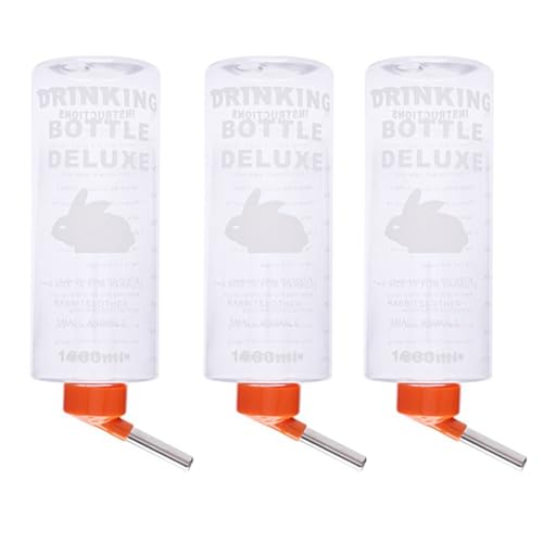 Feeuid 1000ml Trinkbrunnen für Kleintiere Automatisches Trinkwasser Hängende Wasserflasche Geeignet für Meerschweinchenfütterung Orange von Feeuid