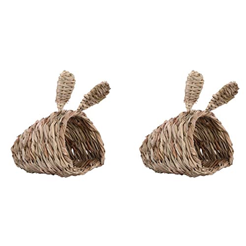 Feeuid 2 x Stroh Stoff Pet Hamster Guinea Pig Cage Nest House Toy Bed von Feeuid