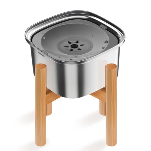 Feeuid 3 L Erhöhter Wassernapf für Hunde, 101 Oz Edelstahl, Erhöhter Wassernapf für Hunde, Kein Verschütten, Großer Hundefutternapf mit Langsamer Fütterung von Feeuid