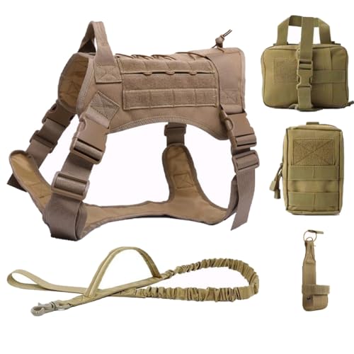 Feeuid Set mit Geschirr und Leine für Halsband für große Hunde, Trainingsweste für Haustiere, verstellbares Geschirr XL von Feeuid