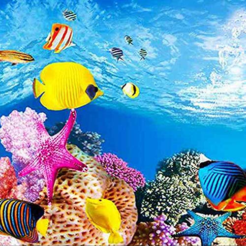 Fegtrty Aquarium Hintergrund Papier HD Bild 3D dreidimensionale Aquarium tapeten Hintergrund malerei doppelseitige Aquarium dekorative Aquarium Aufkleber (40 * 82 cm) von Fegtrty