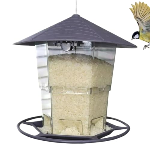 Fegtrtyoa Automatischer Futterautomat Vogelfutterautomat für Draußen, Großer Futterautomat von Fegtrtyoa