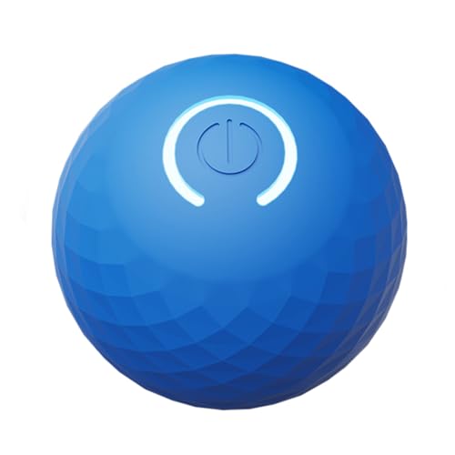 Fehploh Active Rolling Ball USB wiederaufladbar, interaktiver Hundeball, langlebiges intelligentes elektrisches Ballspielzeug for Welpen/kleine/mittlere Hunde (blau) von Fehploh