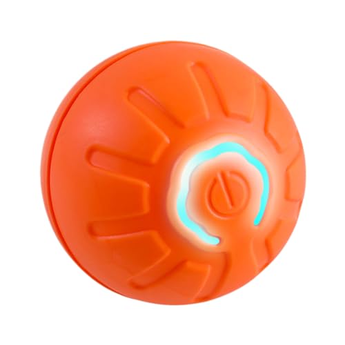 Fehploh Intelligenter automatischer rollender Katzenball, selbstbewegender elektronischer rotierender Katzenball, 100 mAh, Haustier-Training, Jagdspielzeug, Ball für Katzentraining (Orange) von Fehploh