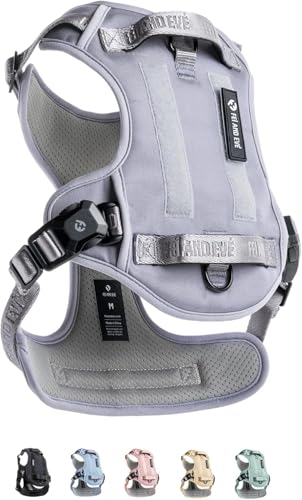 Fei and Eve MagEase Hundegeschirr, 3-Sekunden-Magnetschnallen, 3-Punkt-Anti-Zugkontrolle, strapazierfähiges 900D-Nylon, doppelte Sicherheitsgriffe, atmungsaktives Netzgewebe, verstellbare Passform von Fei and Eve