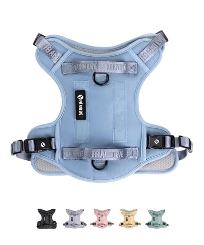 Fei & Eve Klassisches Hundegeschirr, Schnellverschluss-Schnallen, 3-Punkt-No-Pull-Kontrolle, strapazierfähiges 900D-Nylon, doppelte Sicherheitsgriffe, atmungsaktives Netzgewebe, verstellbare Passform von Fei and Eve