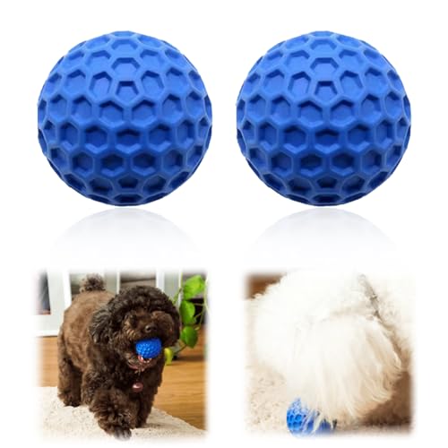 2 Stück Hundeball, Naturkautschuk, Quietschend, Robust Hundespielzeug Ball, 5.5cm Ball Hund, Geeignet für Kleine Hunde von FeiOne