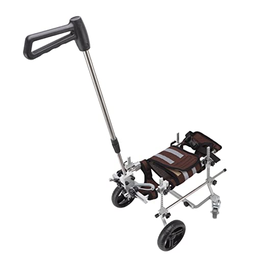 Feilei Haustier-Rollstuhl, stoßdämpfende Haustier-Rehabilitations-Rollstühle, tragbar mit Griffen für Hunde CJC08 Kaffee von Feilei
